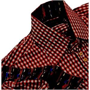 NWOT Men's Coogi Luxe Dress Shirt Size 3XL Long Sleeve Button Down Plaid Paisley